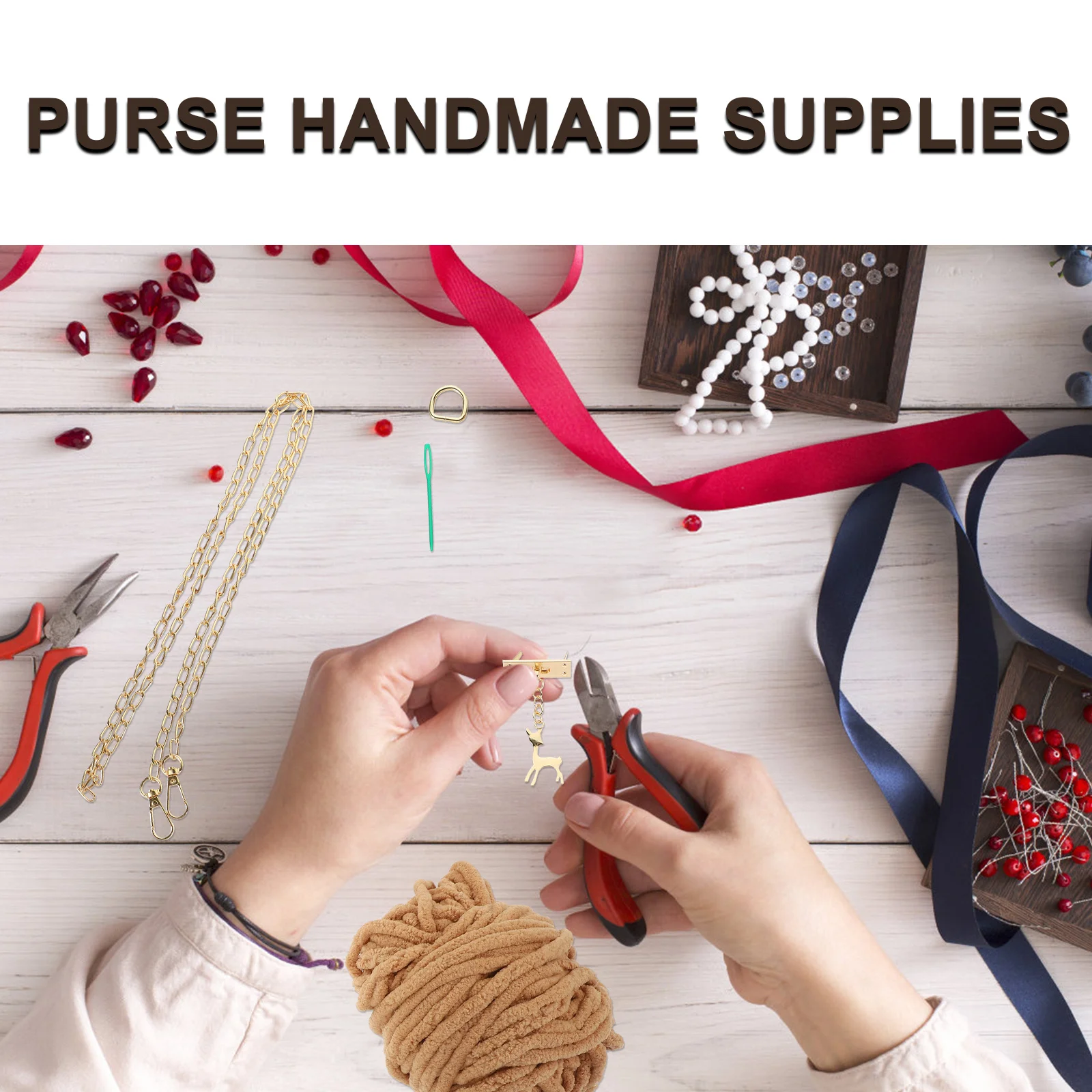 1 مجموعة 1 مجموعة Diy بها بنفسك حقيبة من القماش مجموعة المواد مع قلادة الغزلان الجميلة اليدوية محفظة صياغة لوازم الخياطة الحقيبة صنع أداة