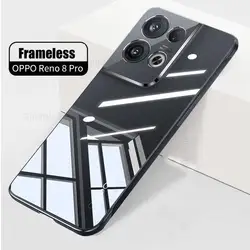 Fundas For Reno 8 Pro Plus 5G 6D Plating Frameless Phone Case For Reno 8 Pro HD Transparent Hard PC Protective Cover For Reno 8