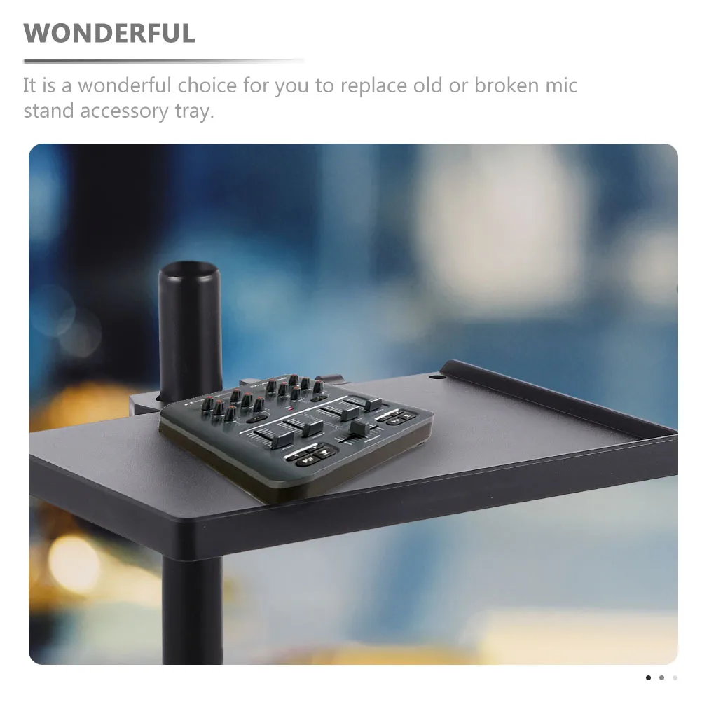 

2Pcs Universal Storage Holder Sound Card Tray for Microphone Stand Multifunctional Bracket Clamp-on Design Ideal for Live