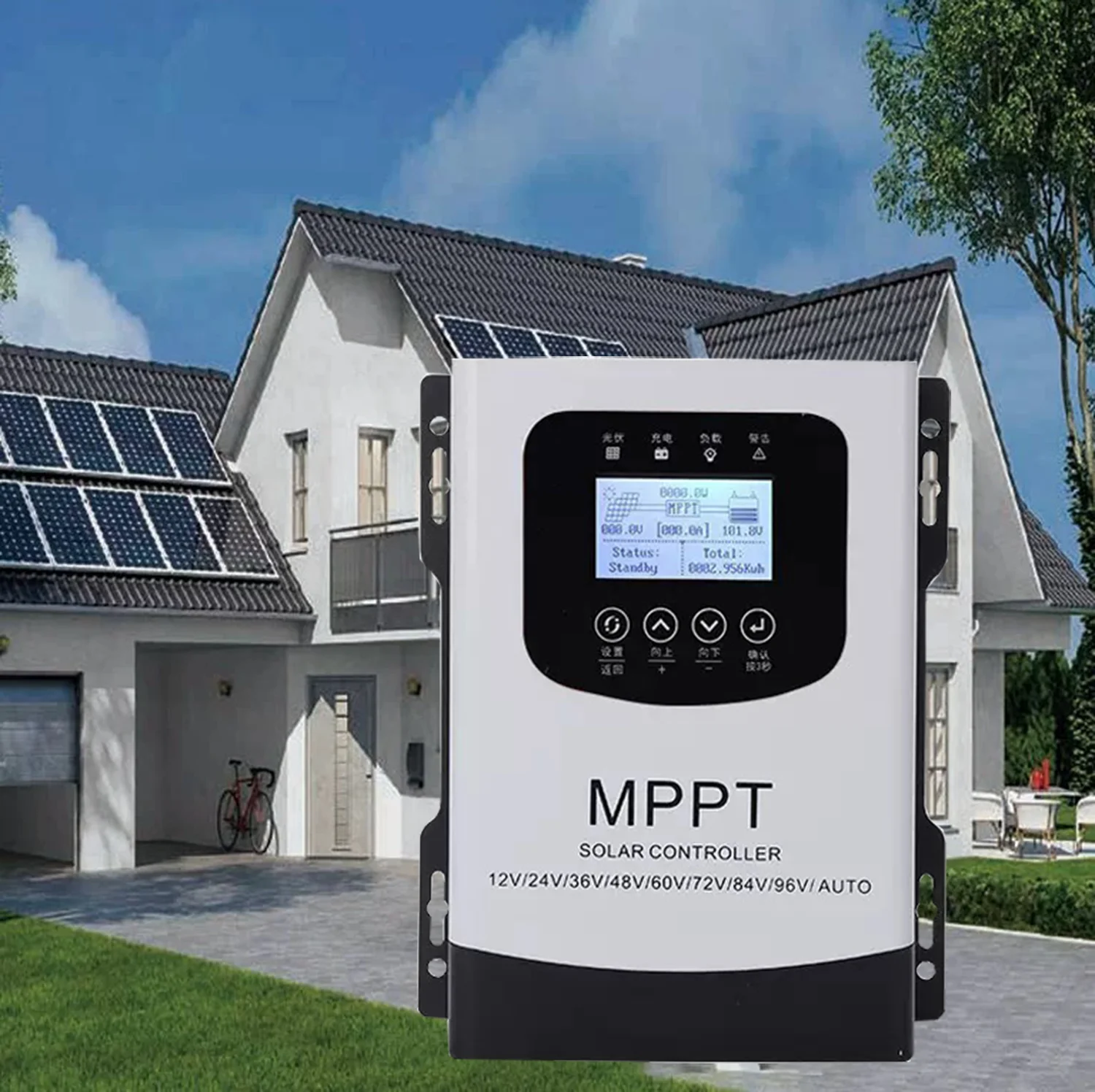 

Solar MPPT Charge Controller 30A 40A 60A DC12-96V to AC220V Solar PV Battery Charging Regulator Household Solar Panel Controller