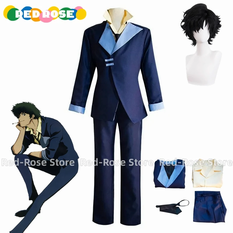 Anime Spike Spiegel Cosplay Costume Anime Uniform Halloween Costume For Adult Wig