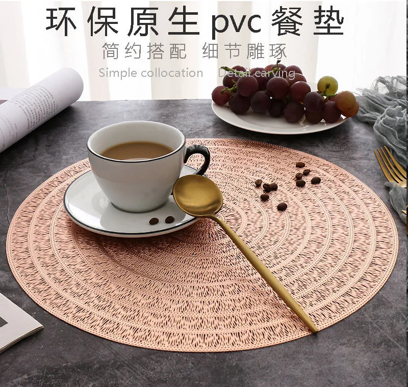 

1Pc 38x38cm Round Placemat Anti-scalding Hollow Heat Insulation Pad Kitchen Table Dinner Mat Home Party Decor