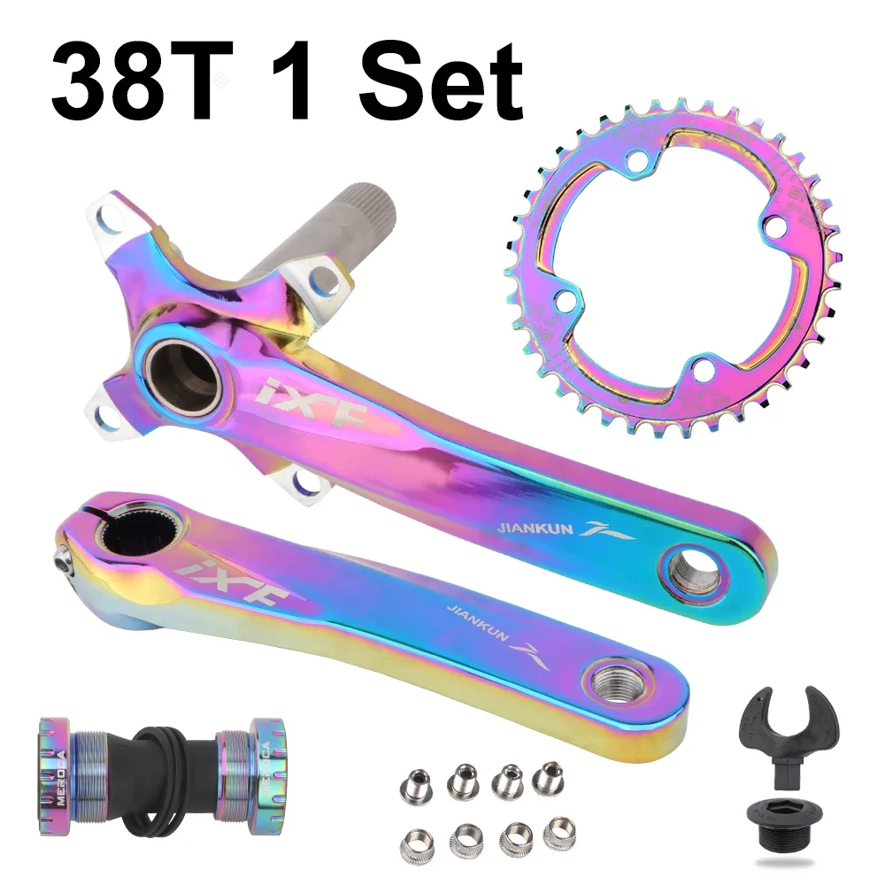 IXF 104BCD MTB Crankset Colorful Crank 170mm 32T 34T 36T 38T Aluminum Alloy Narrow Wide Teeth Mountain Bike Sprocket Wheel