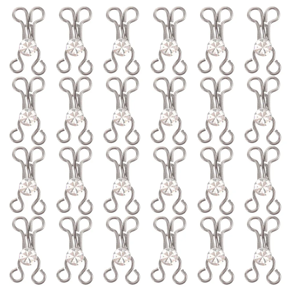 

30pcs Sewing Metal Zircon Secure Fasteners Hidden Bra Clothing Pants Skirts Durable Closure Clasps Precision Pants