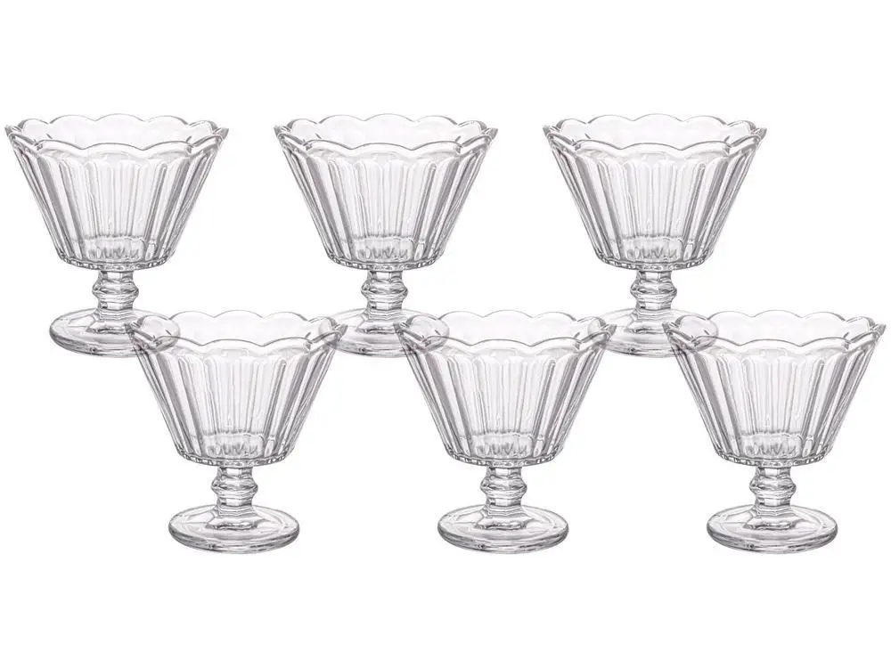 150ml 6 Pieces Haus Concept Lotus Set Glass Cups for Transparent Dessert