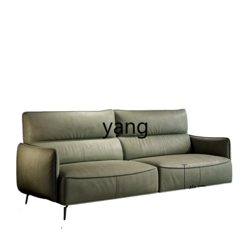 Yjq Small Apartment High Backrest Living Room Straight Row Three People Simple Cloth Brushed Velvet Fabric Sofa