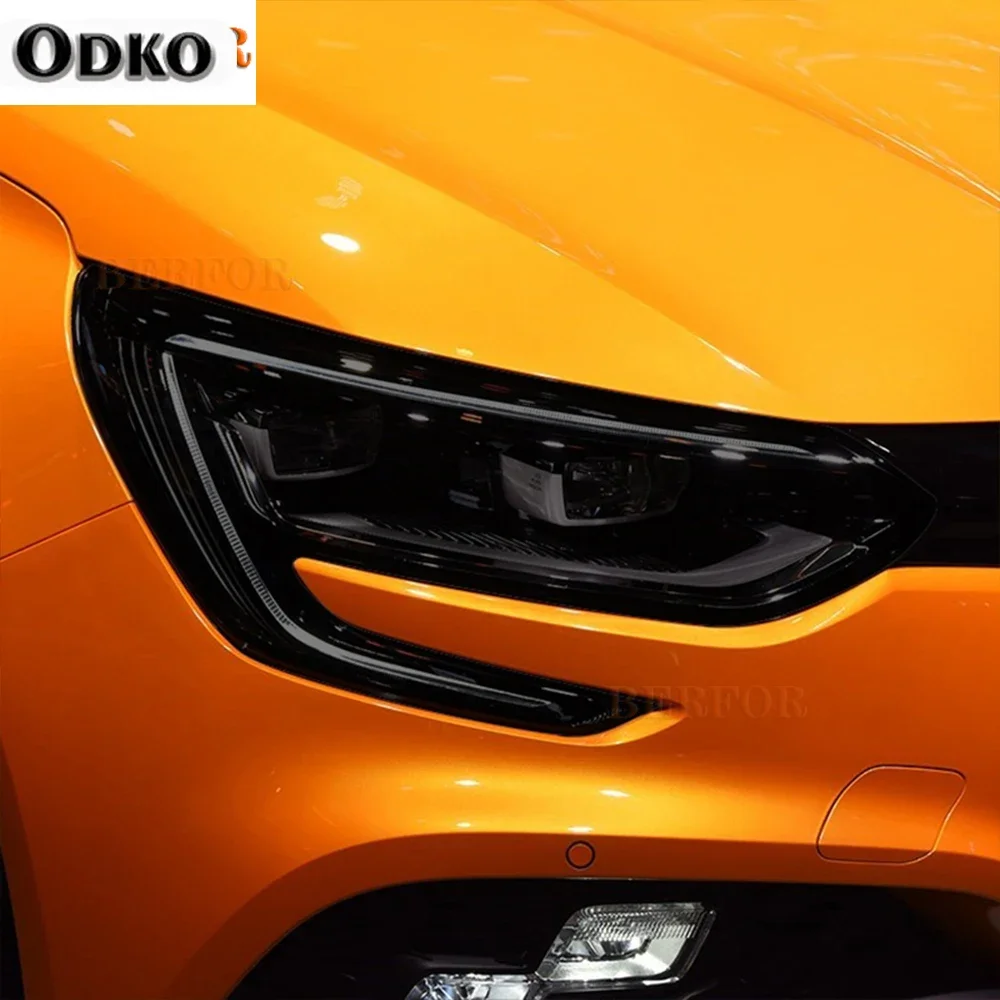 Dla Renault Megane 4 RS GT Sport Akcesoria Samochodowe Przyciemnianie Reflektorów Czarna Folia Ochronna Przezroczysta Naklejka TPU