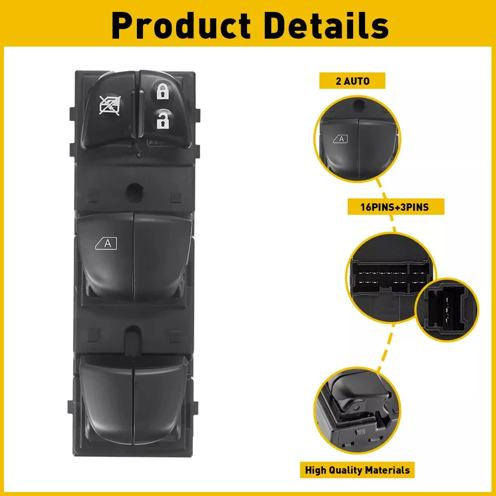 25401-3TA5A Master Power Window Switch Driver Side For Nissan 2013-2018 Door Lock Control Switch 2