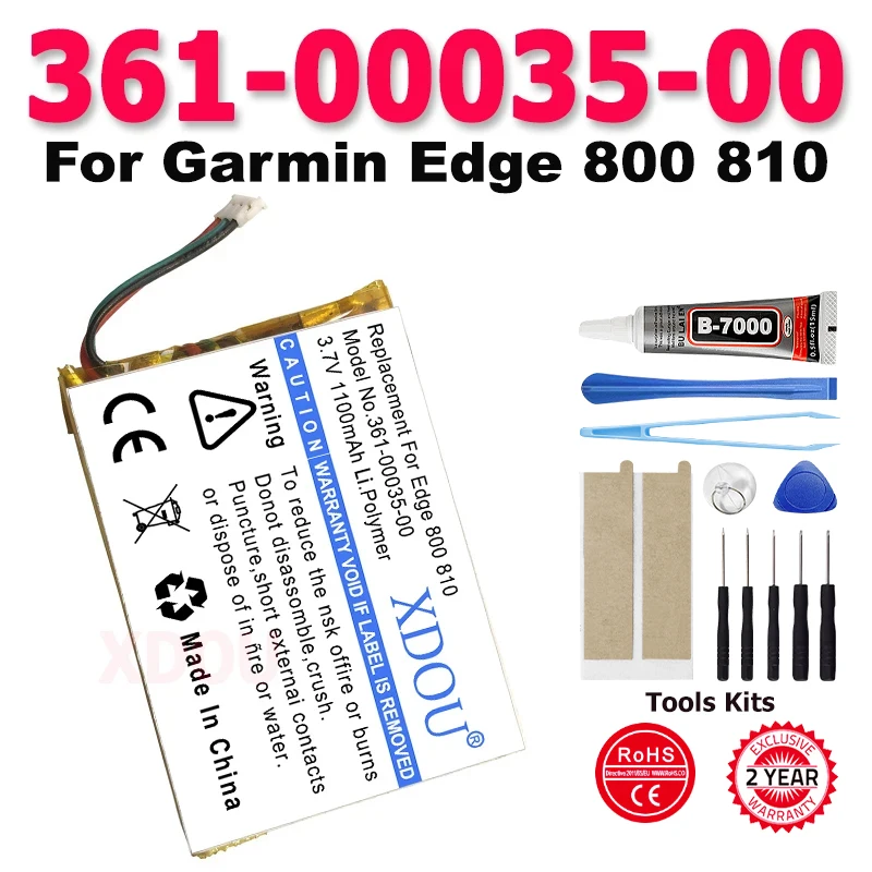 

Replacement Battery 361-00035-00 For Garmin Edge 800 810 361-00035-00 Battery 1100mAh + Free Tools