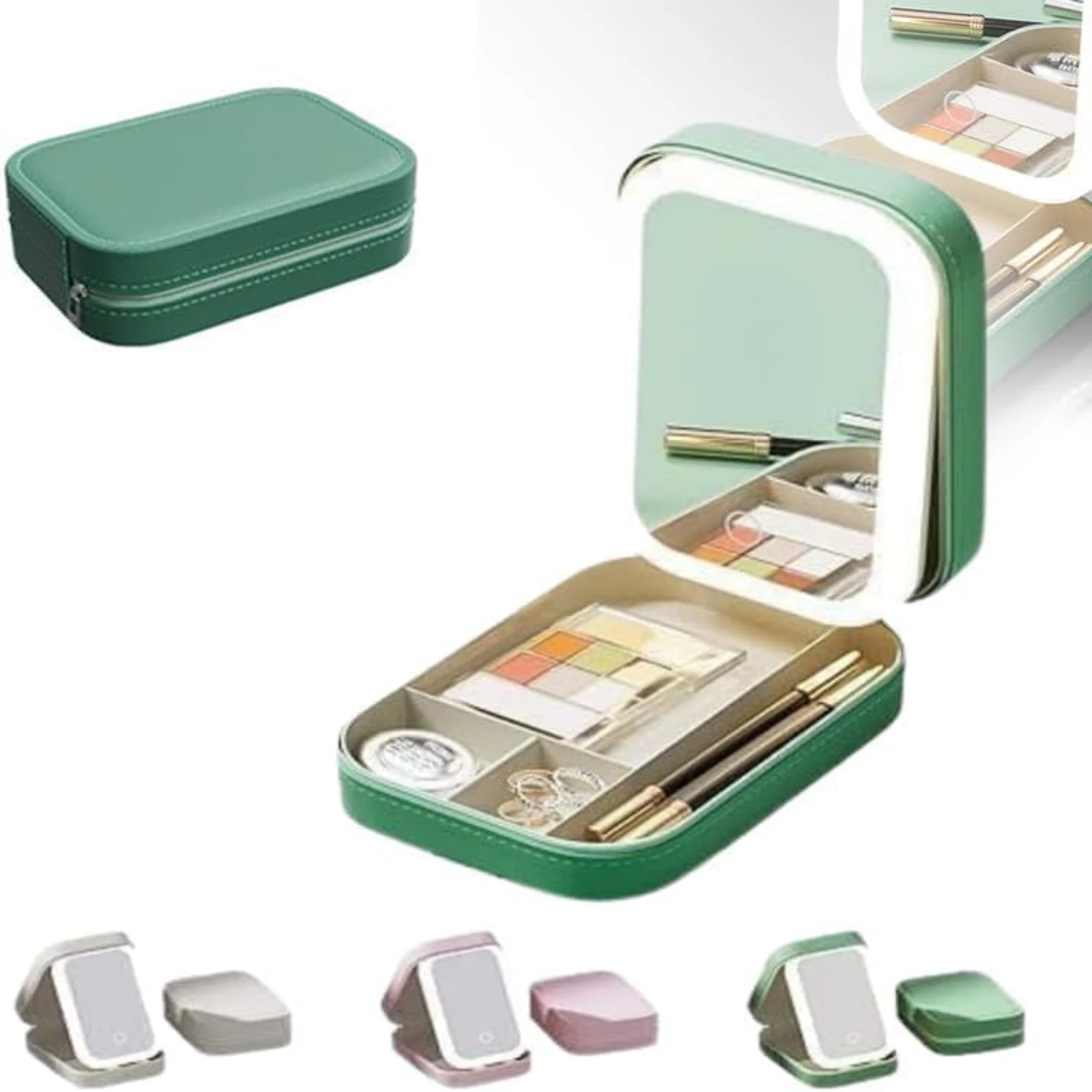 

2024 Rechargeable Lighted LED Makeup Mirror - Three Color Adjustable & Brightness White Mirror