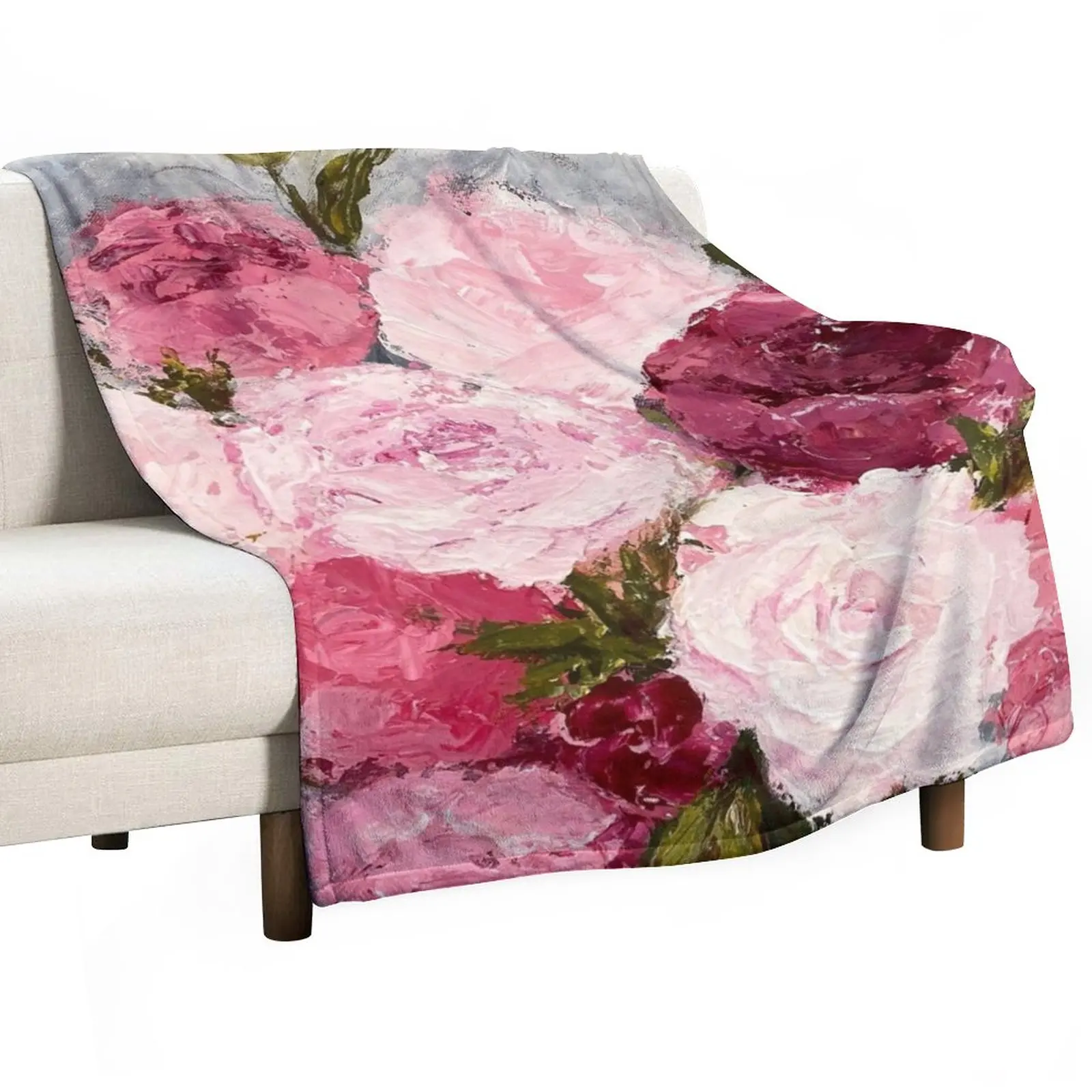 

Peonies Throw Blanket Blanket Sofa fluffy blanket Blankets For Sofas Blankets For Bed