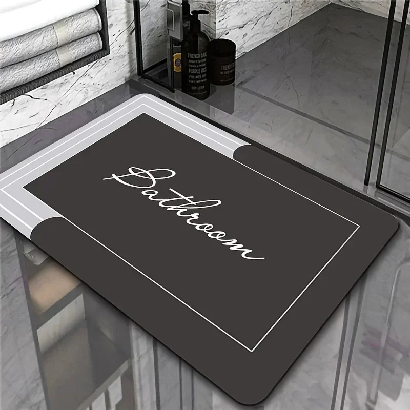 Minimalist Bathroom Diatomaceous Earth Carpet Quick Suction Anti Slip Shower Room Dry Area Entrance Floor Mat Anti Slip Small