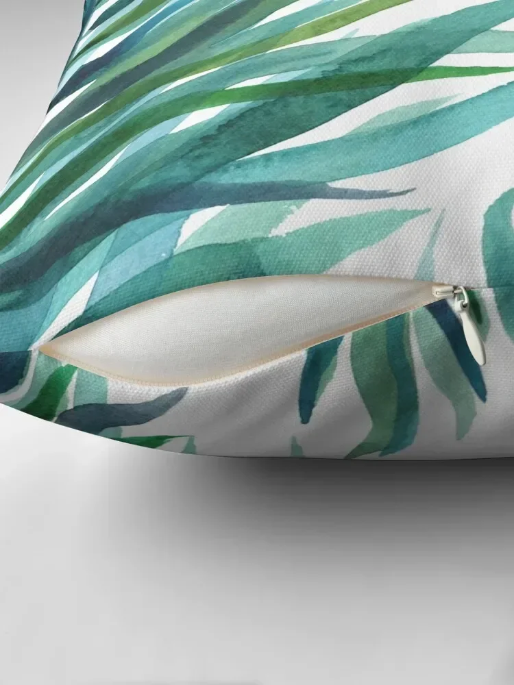 Palm Fronds - green on white Throw Pillow Bed pillowcases Decorative pillow case Pillow Cover Cushions For Children