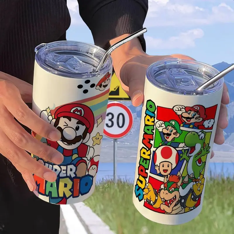 

Super Mario Coffee High-Looking Stainless Steel 420ML Insulated Cup Office Straw Tumbler