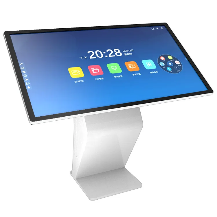 Base per schermo informativo touch orizzontale per chiosco da pavimento con display digitale LCD interattivo all-in-one per richieste