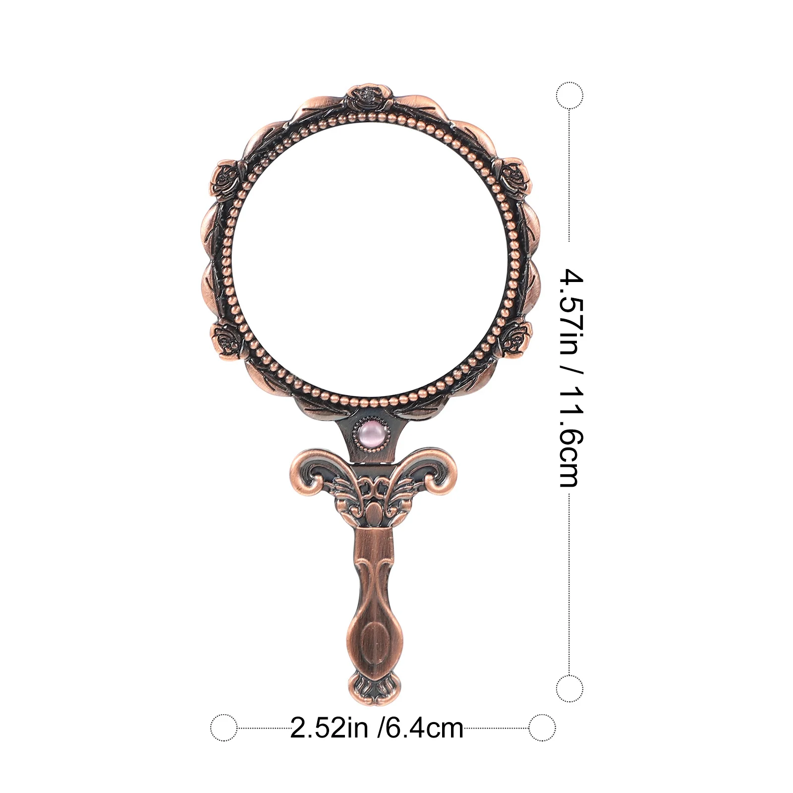 مرآة مكياج صغيرة محمولة قابلة للطي بتصميم عتيق، مرآة منقوشة محمولة باليد، أداة مكياج جيب هدية للسفر