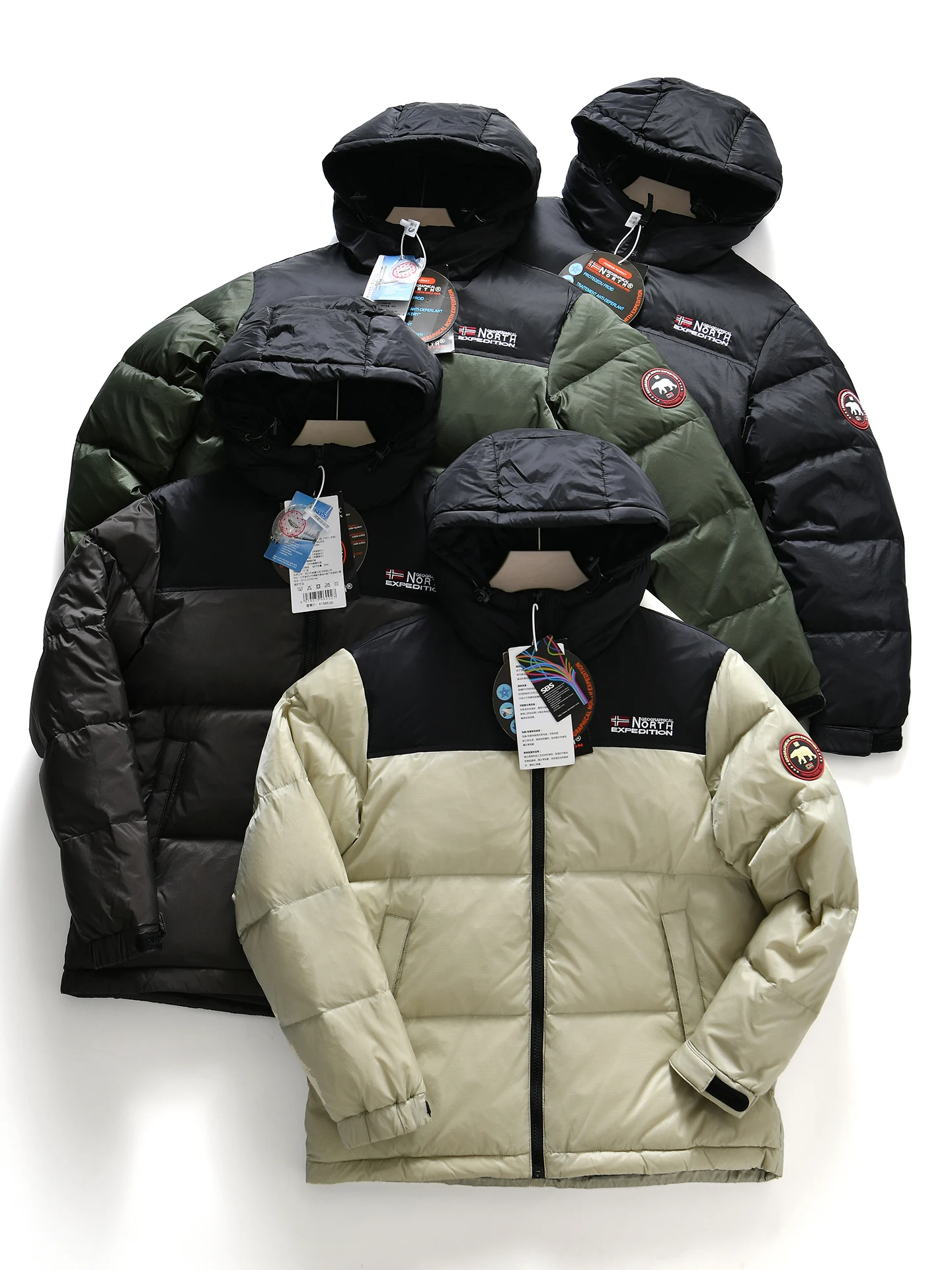 

Nordic Graphene Heat Reflection down Jacket Men's Outdoor Thickened Warm Duck down Coat Casual Style Hooded Zipper Closure