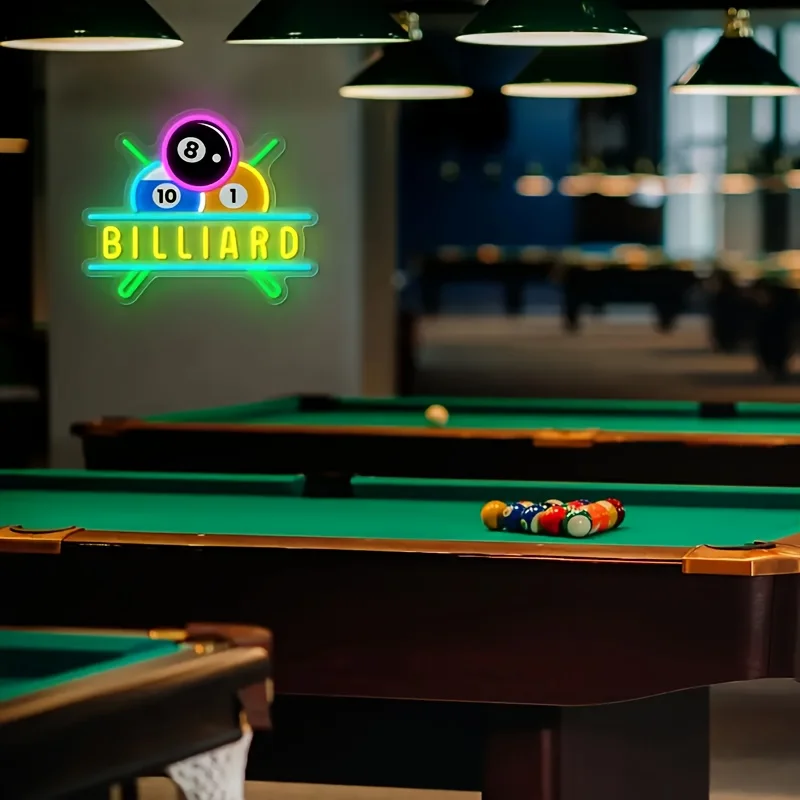 Customizable LED Neon Signs Customized Signs Billiards Room Wall Decoration USB Powered Showcase Display Advertising Multi Color