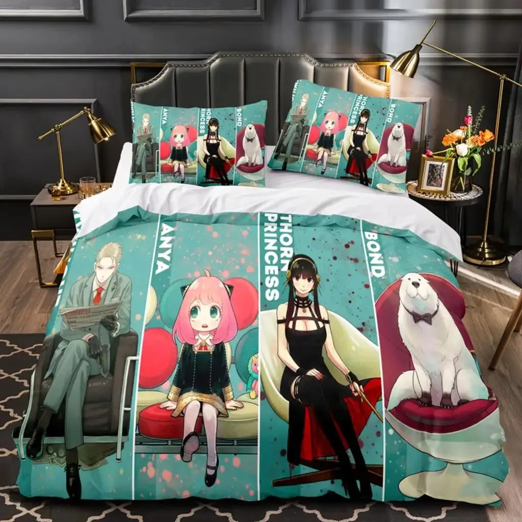 

SPY×FAMILY Anime Comforter Bedding Sets Cartoon Duvet Cover Pillowcase Full Size Queen King Quilt Cover Single Double Bed