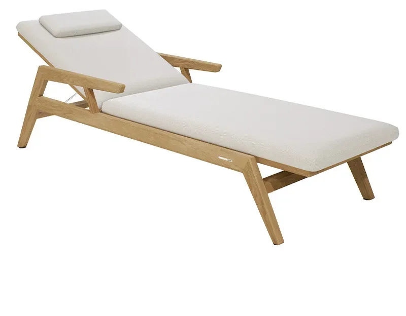 

«Poolside белый деревянный сад из тикового дерева, солнечная кровать, пляжный пляж, металлический алюминиевый шезлонг, современные шезлонги для открытого бассейна