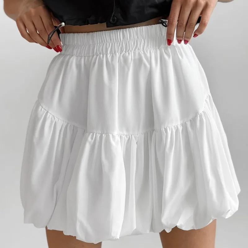 Women 2026 Summer New Hot Selling Solid Color Simple High Waist Versatile Niche Girly Mini Skirt Sweet Daily Trendy Chic Fashion