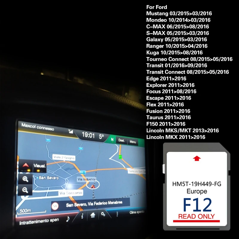 NEWEST F12 SYNC2 NAVIGATION SD CARD SAT NAV MAP UK EUROPE for Ford 2024 UPDATE HM5T-19H449-FG