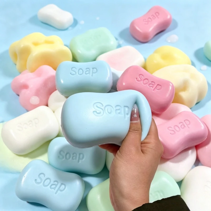 Bolas de Jabón Suaves, Juguetes Sensoriales para Dedos, Bolas de Presión Crujientes, Bloques Redondos Rellenos, Juguetes ASMR Antiestrés para Adultos