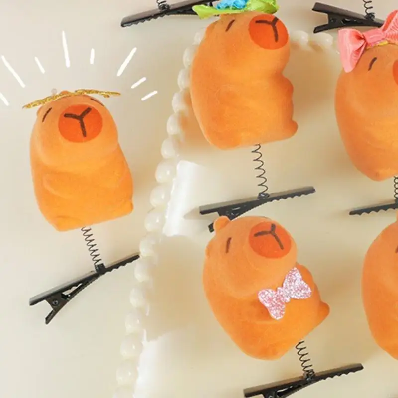 A3PB Lovely Adorkable Haipin Capybara Barrettes Klip Rambut Klip Rambut Capybara
