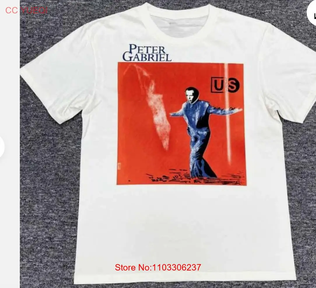 Vintage Peter Gabriel Shirt Short Sleeve White Unisex Size S-5XL