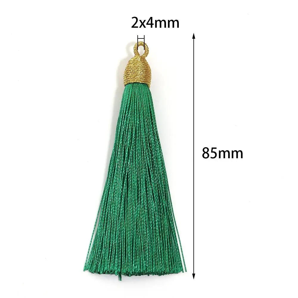 6 قطعة 85 مللي متر الحرير شرابة هامش Key بها بنفسك مفتاح سلسلة السنانير الملابس قلادة صنع المرجعية الستار الحرف تزيين المواد #2