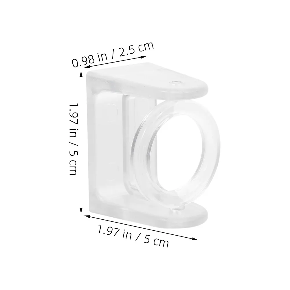 4Pcs Self Adhesive Telescopic Rod Holder Transparent 360 Degree Rotating Wall Mount Bracket for Shower Curtain Kitchen Rod