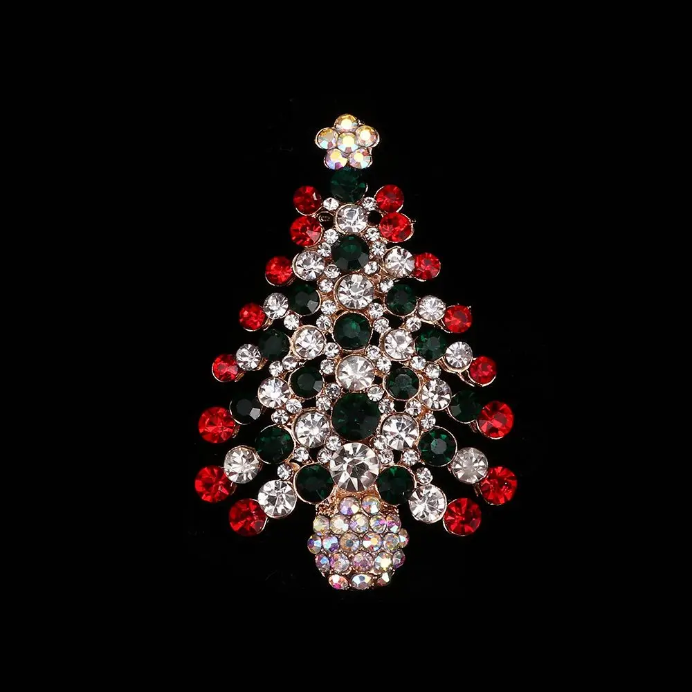 عيد الميلاد البطانة كريستال سبيكة بروش حجر الراين الهدايا بروش دبوس مجوهرات شجرة عيد الميلاد بروش