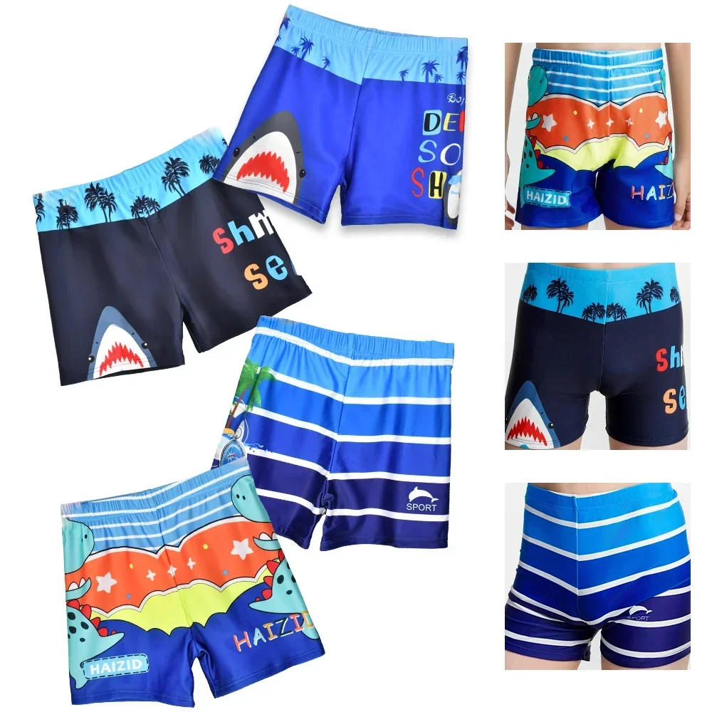 2024 Summer Cartoon Boys Swim Trunks Children Swimwear Pattern Toddler Kids Swimsuits Boys Elastic Waist Beach Shorts L-3XL