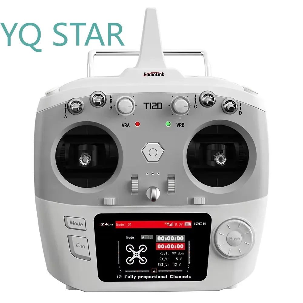 12CH 2.4GHz RC Transmitter with R16F Receiver for FPV Drone Fixed Wing Airplane Car RadioLink T12D Remote Control System
