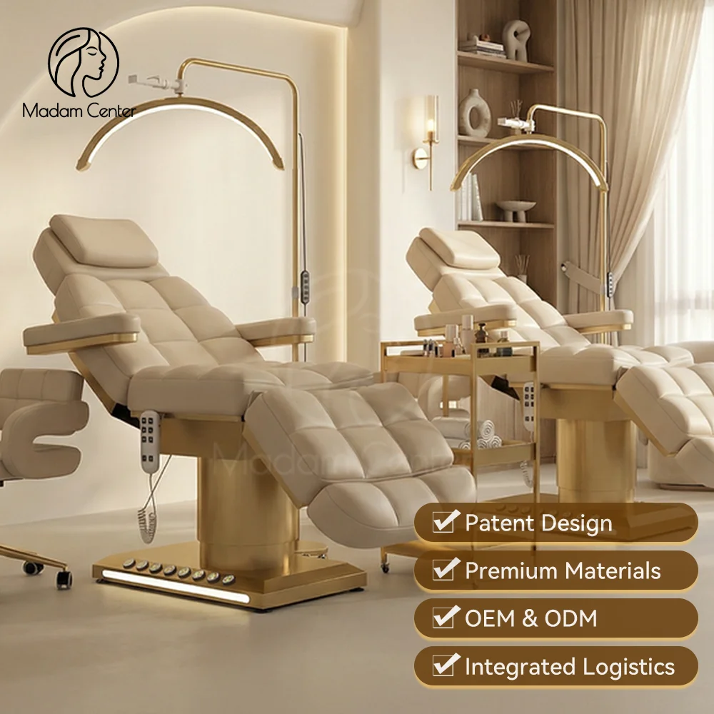 Madamcenter Beautician Cosmetic Beauty Bed Cama De Belleza Electric Facial Esthetician Bed Electric Hydraulic Beauty Bed