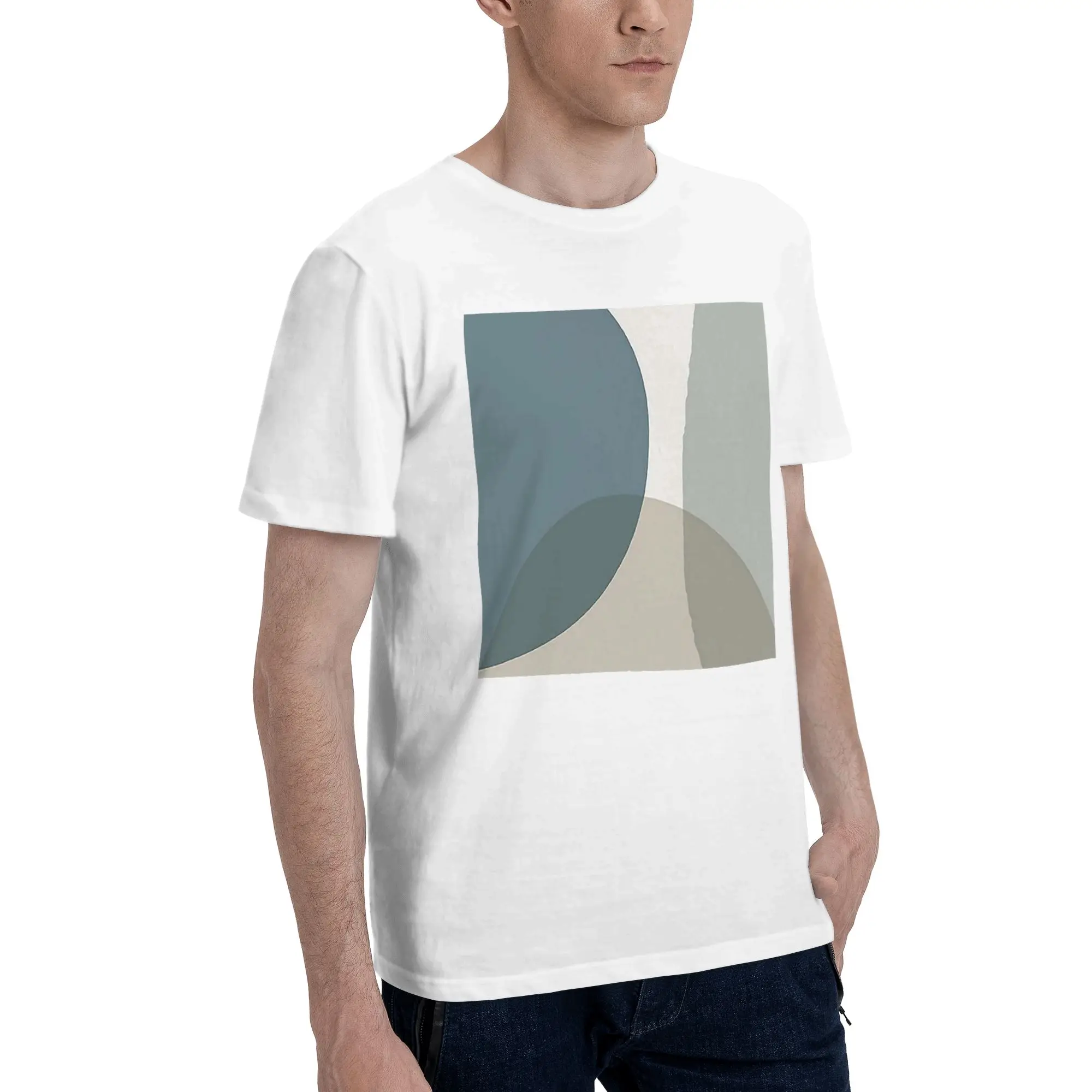 

Мужская футболка Mid Century Minimali, большие футболки, мужские хлопковые футболки с круглым вырезом, короткие летние мужские футболки