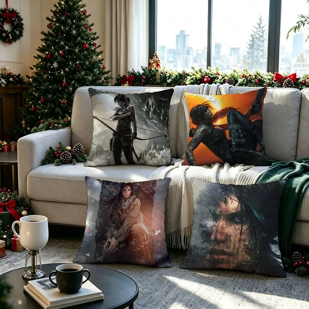 Tomb Raider Lara Croft  Pillow cover gift High definition digital printing,Surprise  vivid pattern Household.