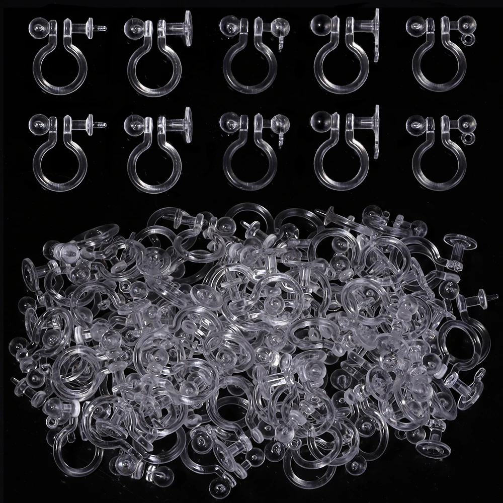 20 teile/los Transparent Schmerzlos Harz Ohr Clip Einstellbare Ohrringe Clips Für Schmuck Machen DIY Nicht Piercing Ohrringe Zubehör