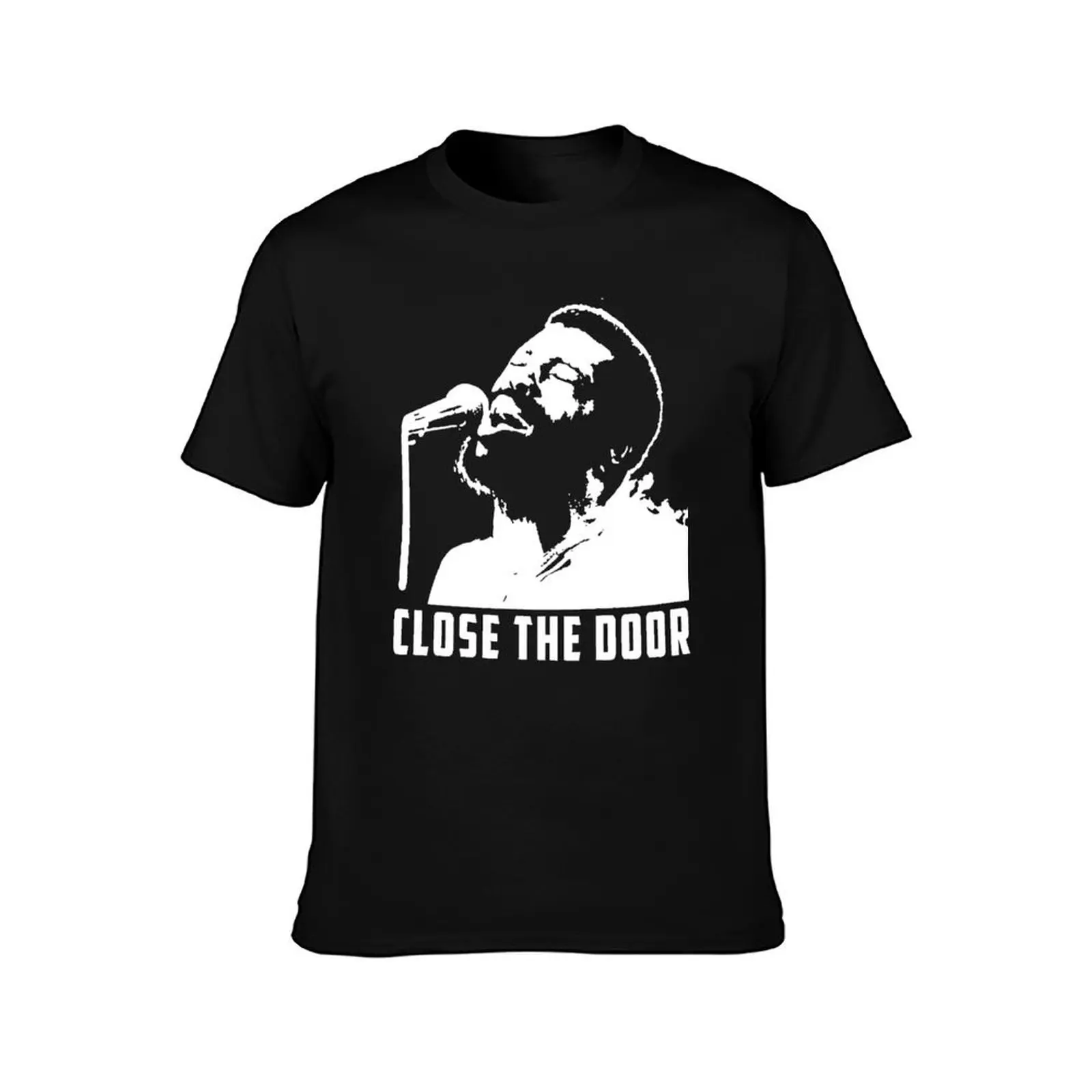 Black and white close the door Teddy Pendergrass singer poster T-Shirt T-Shirt for a boy fitted t shirts for men