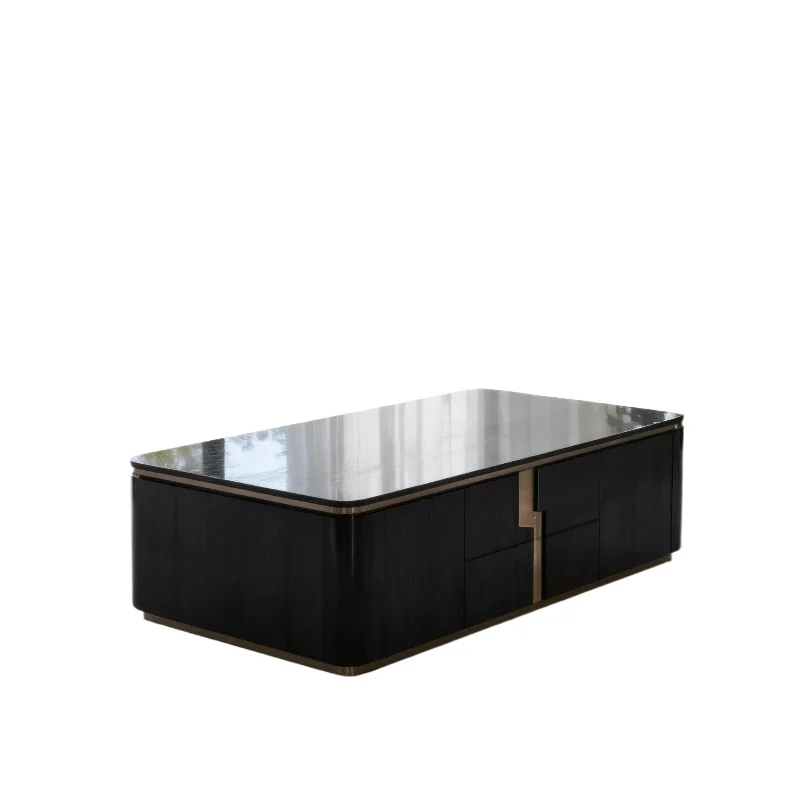 

Modern Nordic solid wood storage coffee table living room home decoration luxury square design