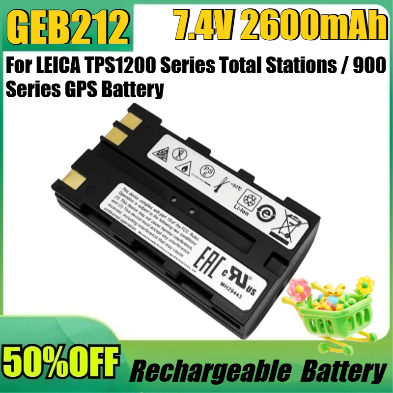 

New GEB212 7.4V 2600mAh High Quality Battery for LEICA TPS1200 Series Total Stations / 900 Series GPS Battery 7.4V 2600mAh