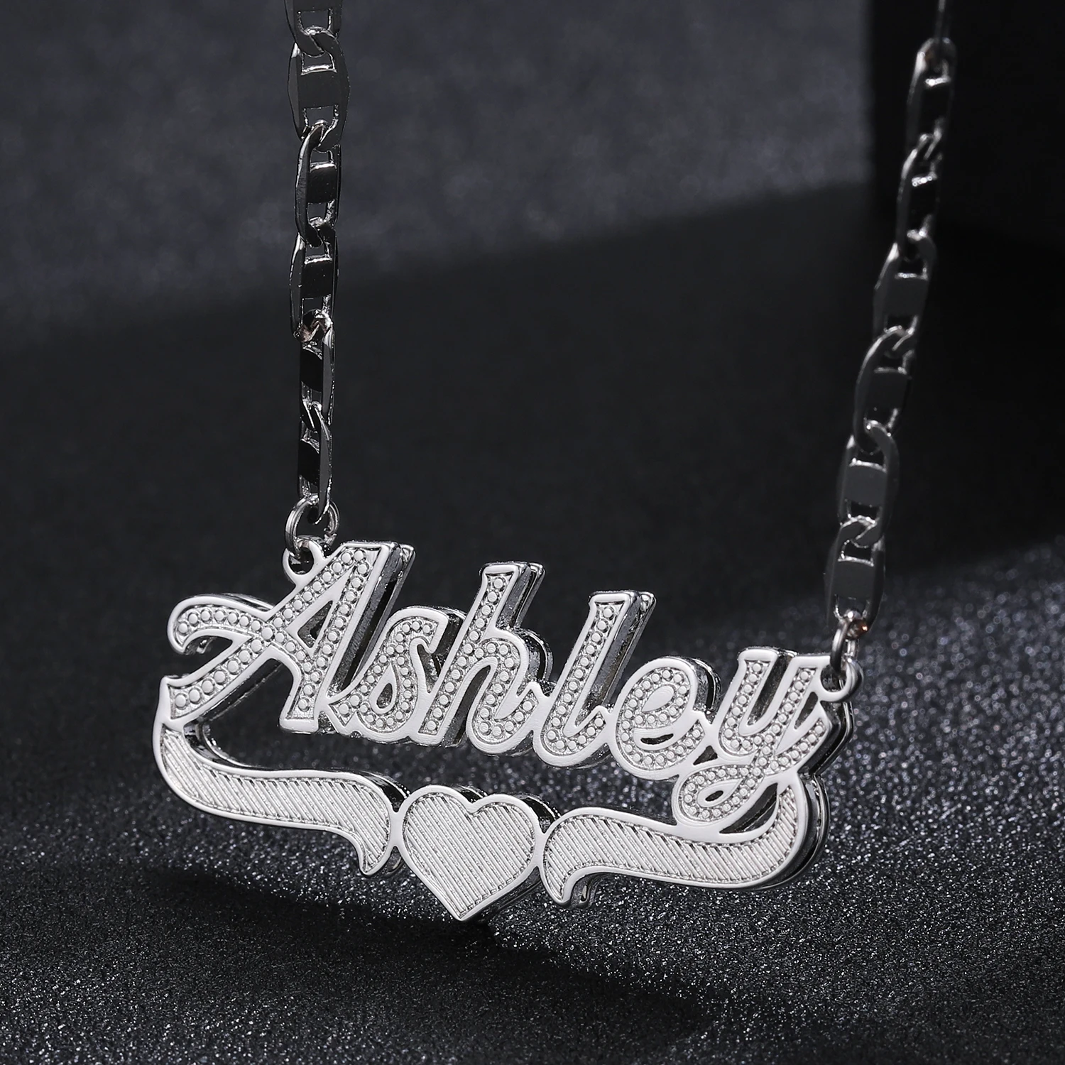 Customized Name Necklace Double Layer Gold Plated Nameplate 3D Necklace Personalized Choker Charm Name Necklace Gifts For Women