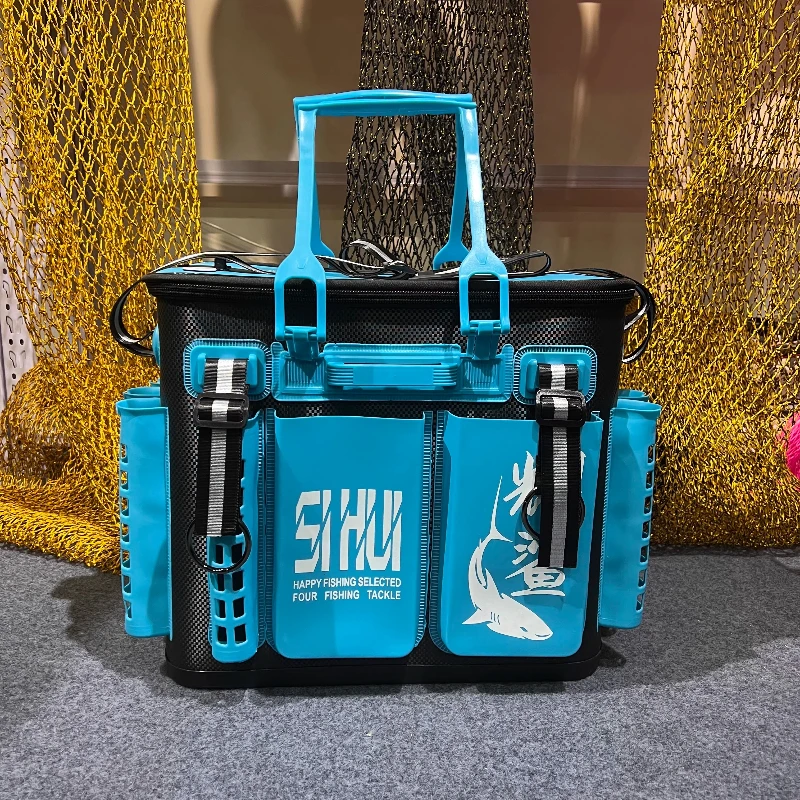 

Рыболовное ведро с двойным плечом, утолщенное универсальное ведро для ухода за рыбой с нижним сливом, портативный рюкзак для хранения снастей