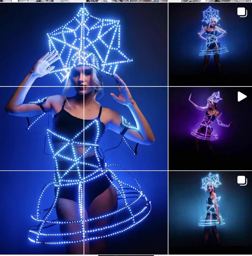 Led Party Dress Sexy women Luxury SHOW COSTUME