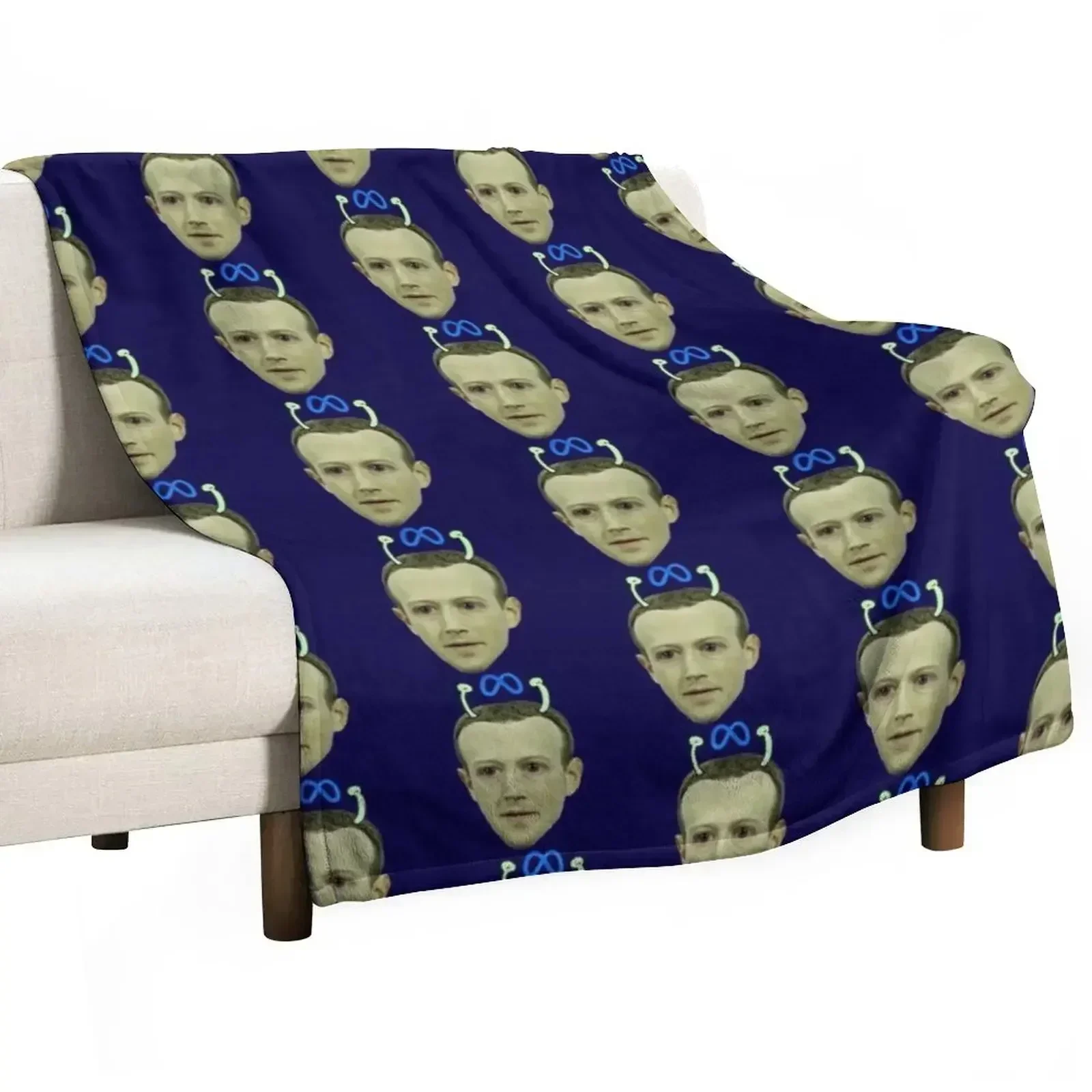 Alien Mark Zuckerberg Throw Blanket Stuffeds Hair Blankets