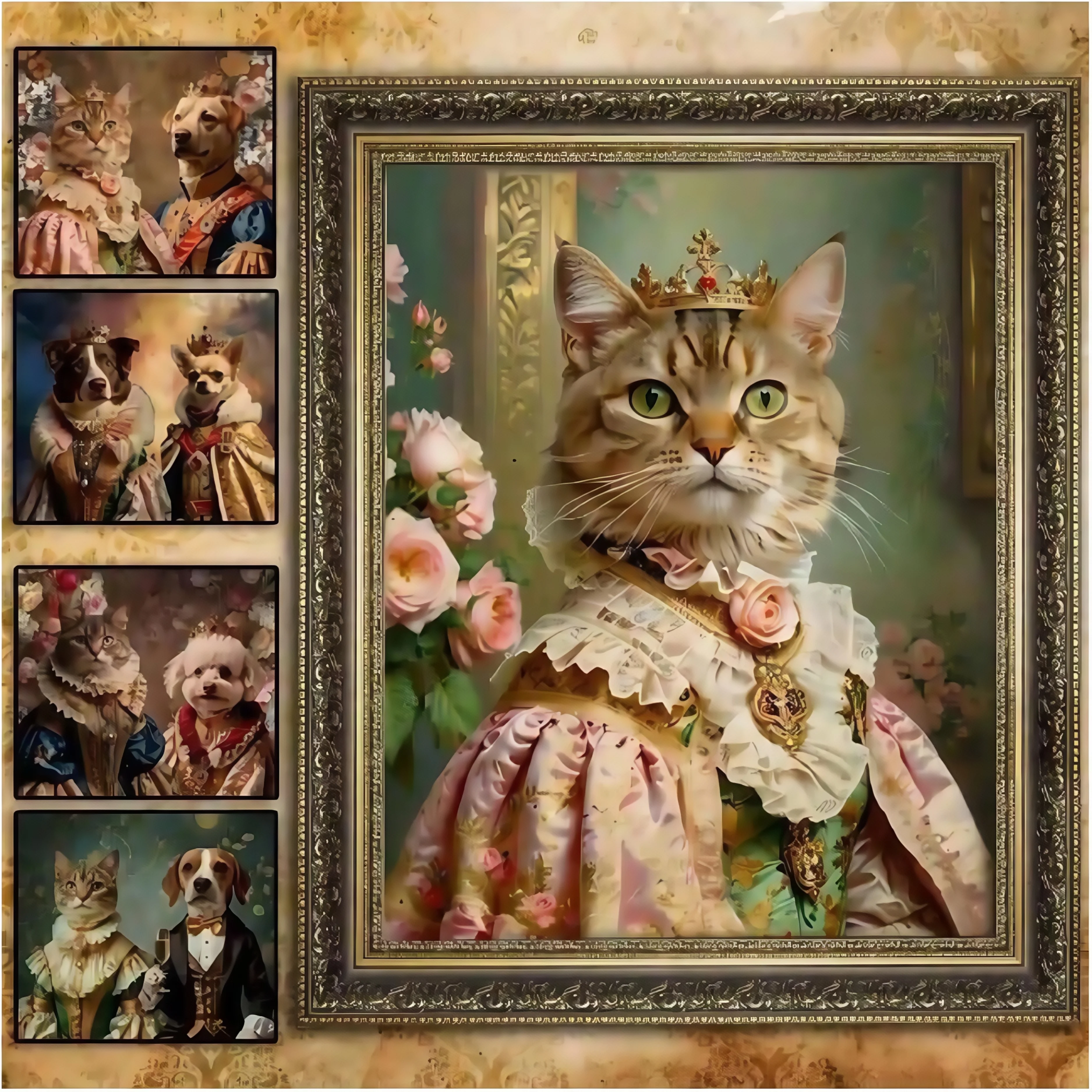 

Custom Renaissance Pet Portrait, Royal Pet Portrait, Historical Pet Portrait, Pet pass away Remembrance