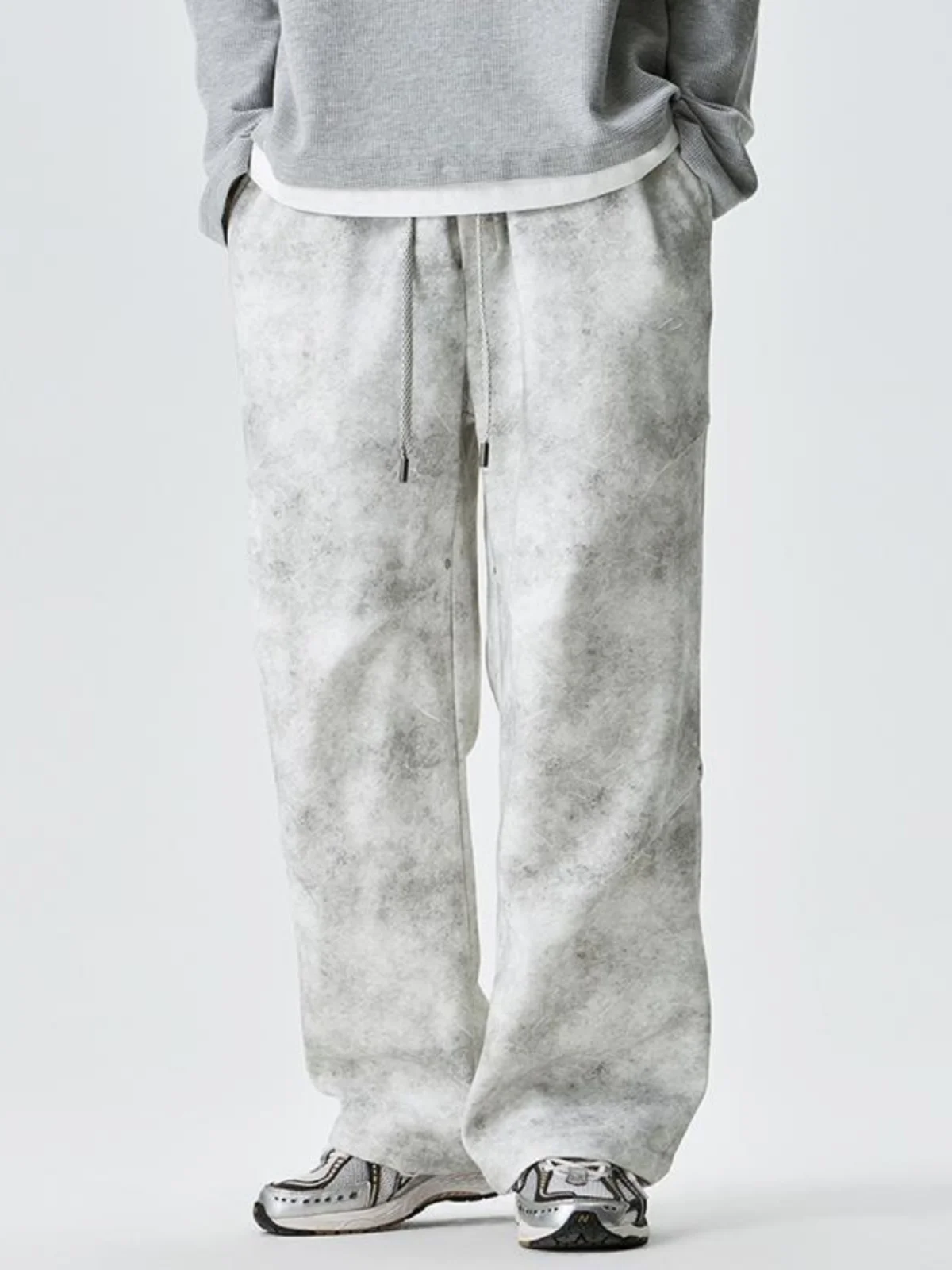 

American Sle Heavyweight Dyed Men's Sport Pants Straight Leg plus Size Fat Dirtied Spring New Arrivals Casual Trousers