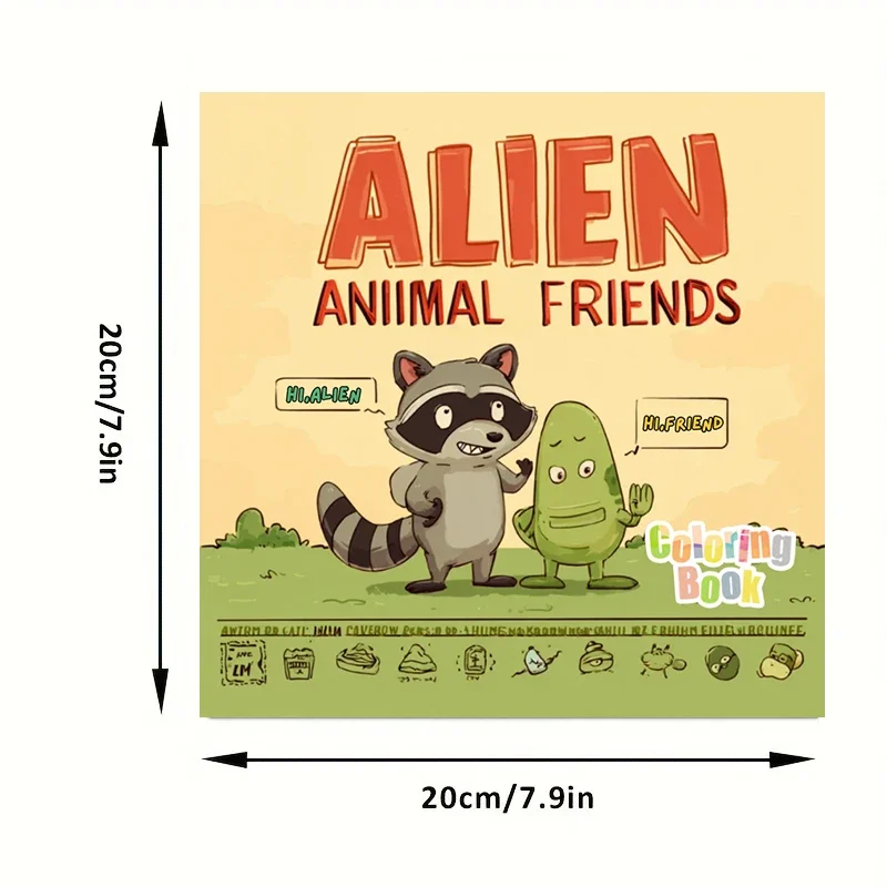 大人のためのエイリアン動物の友達の塗り絵 |   28ページの塗り絵、クリスマスや感謝祭のための画材