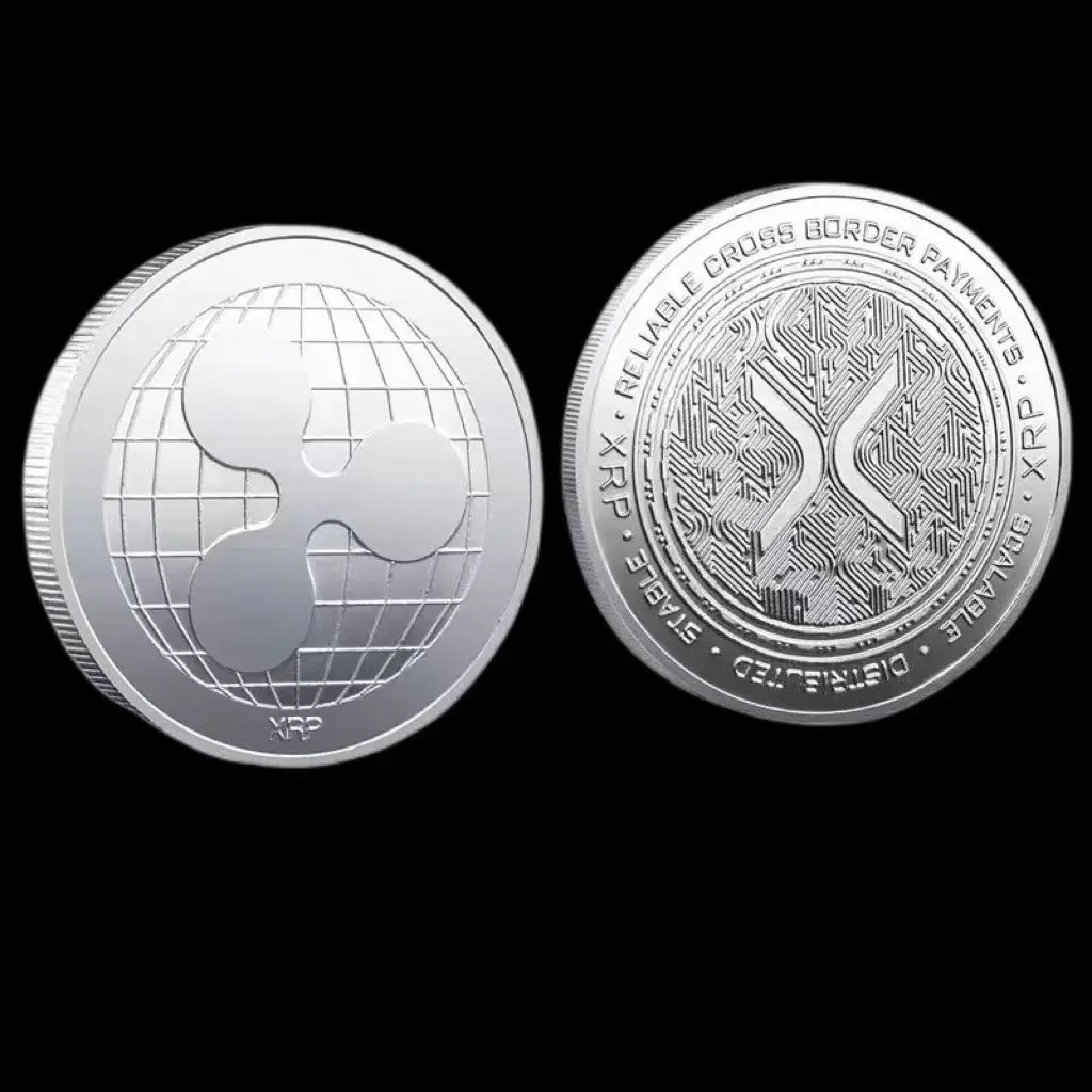Ripple Coin XRP Coin Gold Silver Plated Crypto Ripple XRP Coin with Plastic Case Commemorative Coin Art Collection Souvenir Gift view 4