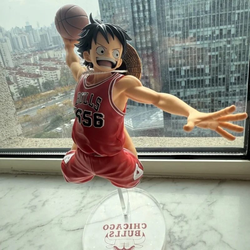 100% Bandai Spirits Banpresto One Piece Nba Master Stars Piece Monkey D. Luffy Prize Figure 17cm Pvc Desktop Ornament Gift - view 5